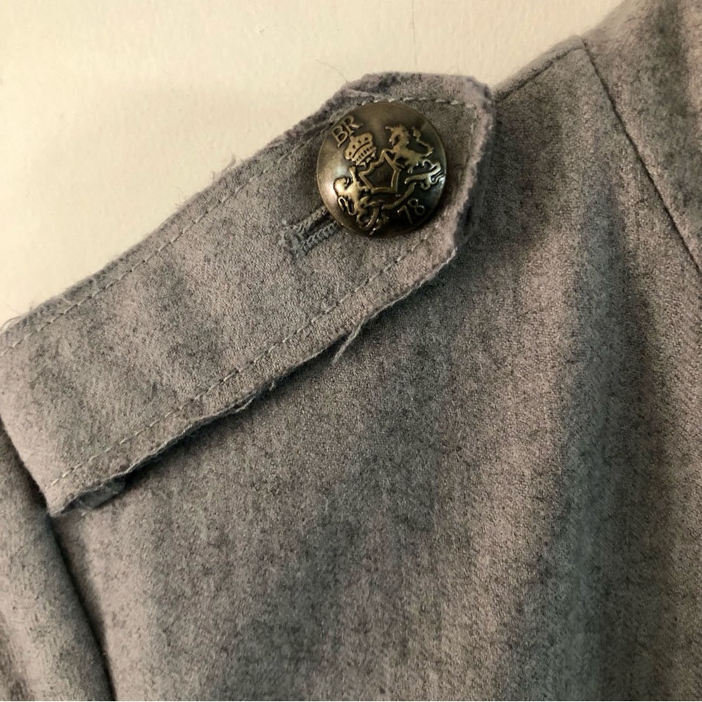 Banana Republic Peplum Military Blazer Gray Wool and Cotton Blend Women's Size 8 - Picture 5 of 16